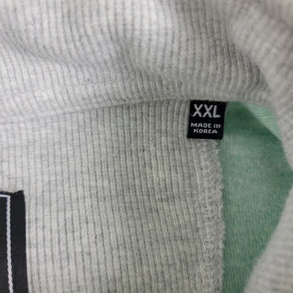 Straight Down Mens 2XL Solid Green Stretch Knit Quarter Zip Long Sleeve - Picture 5 of 7